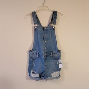 Ripped Denim Overalls